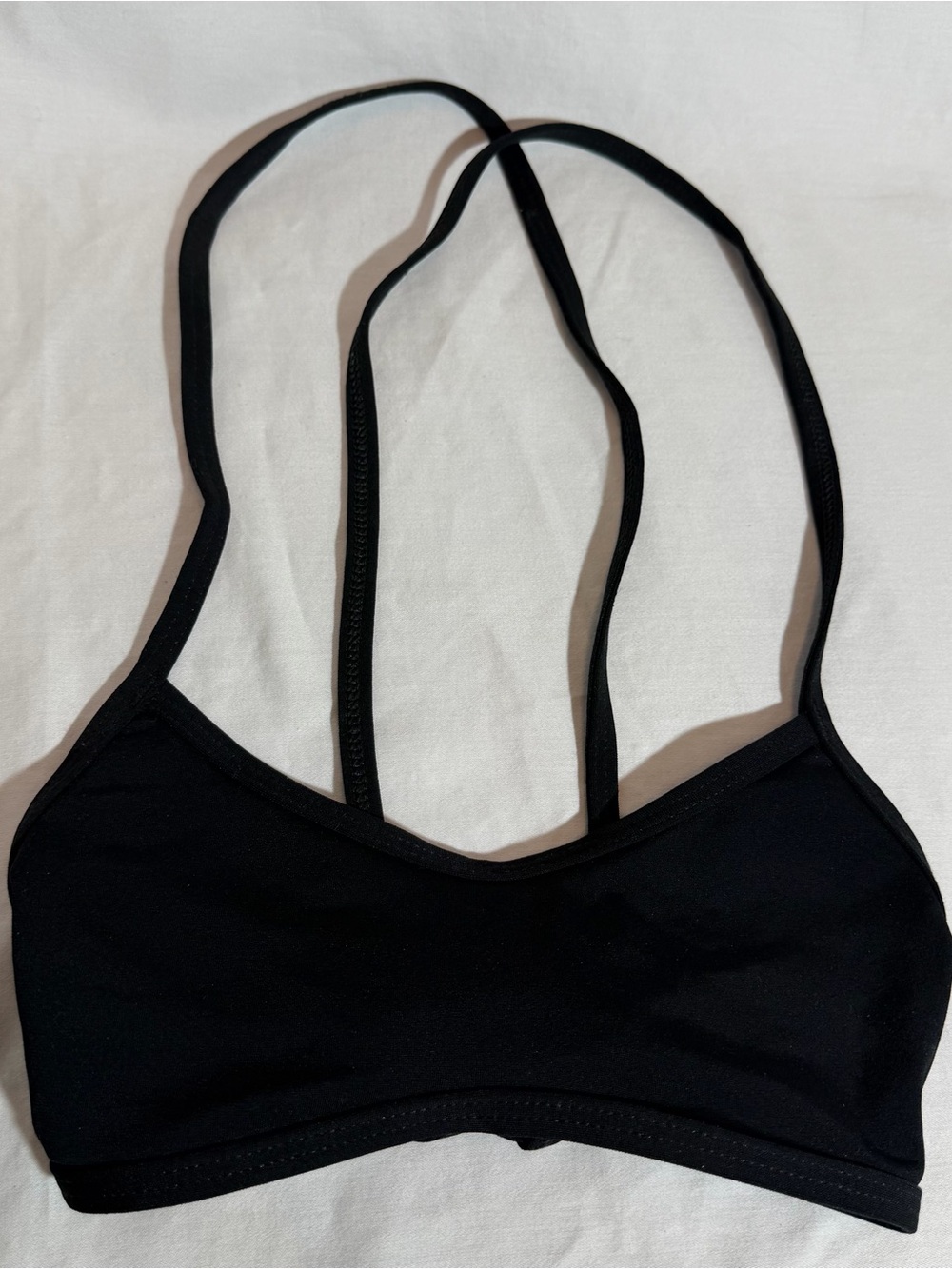 JOLYN Womens XS Black Surf Bikini Top Unpadded Tie-Back